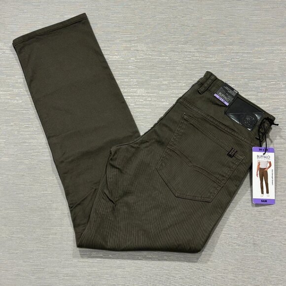Buffalo David Bitton SAM Jeans Mens 30 x 32 Brown Denim Slim Fit Straight - Picture 1 of 12